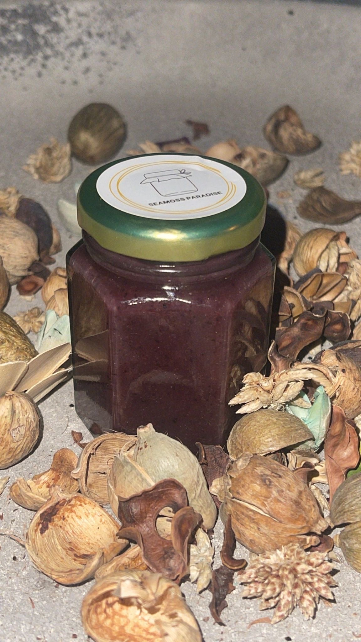 110ml Organic Blueberry & Acai Sea moss Gel. Top shot
