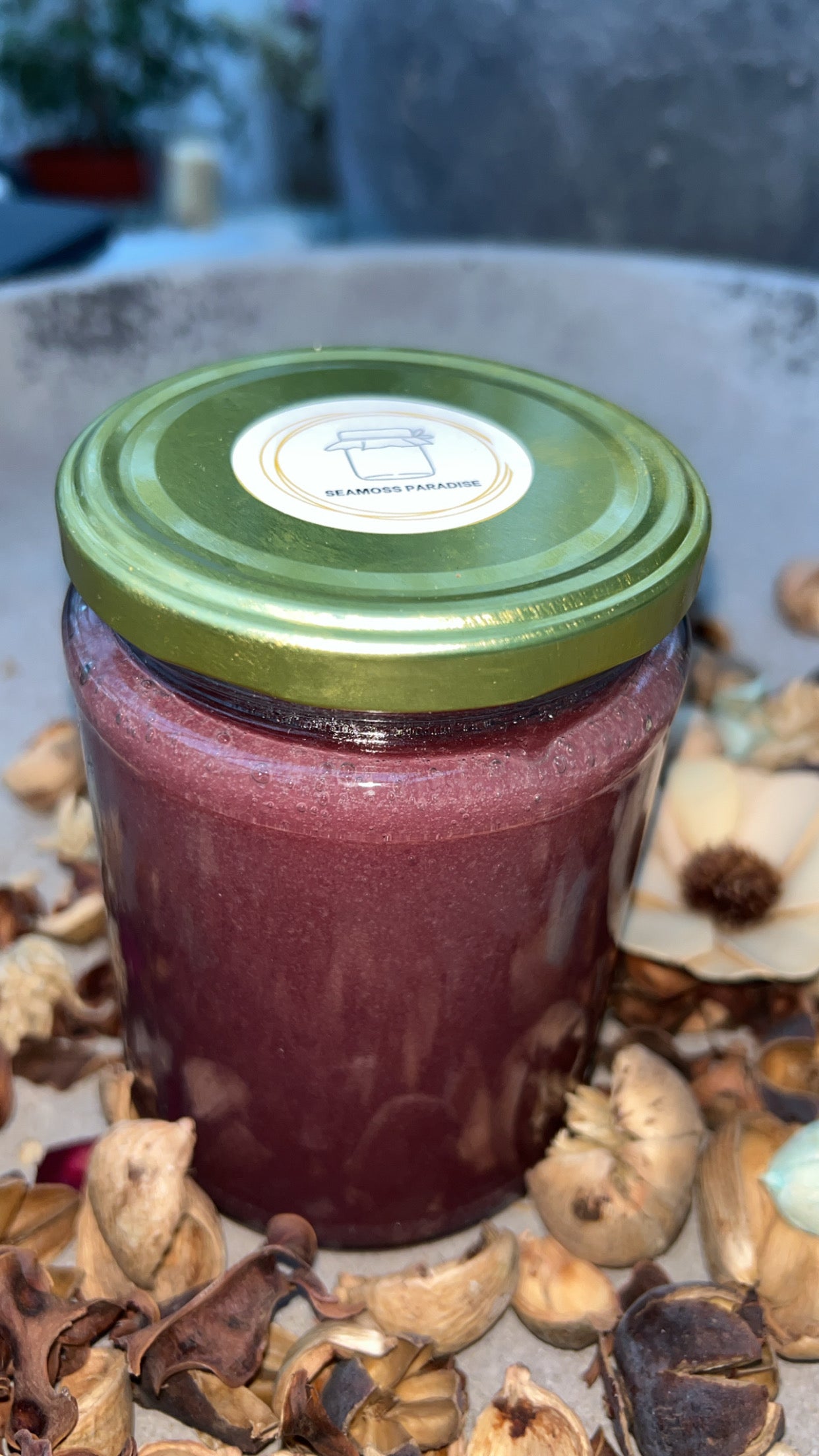 Organic Purple Sea Moss Gel 500ml jar front